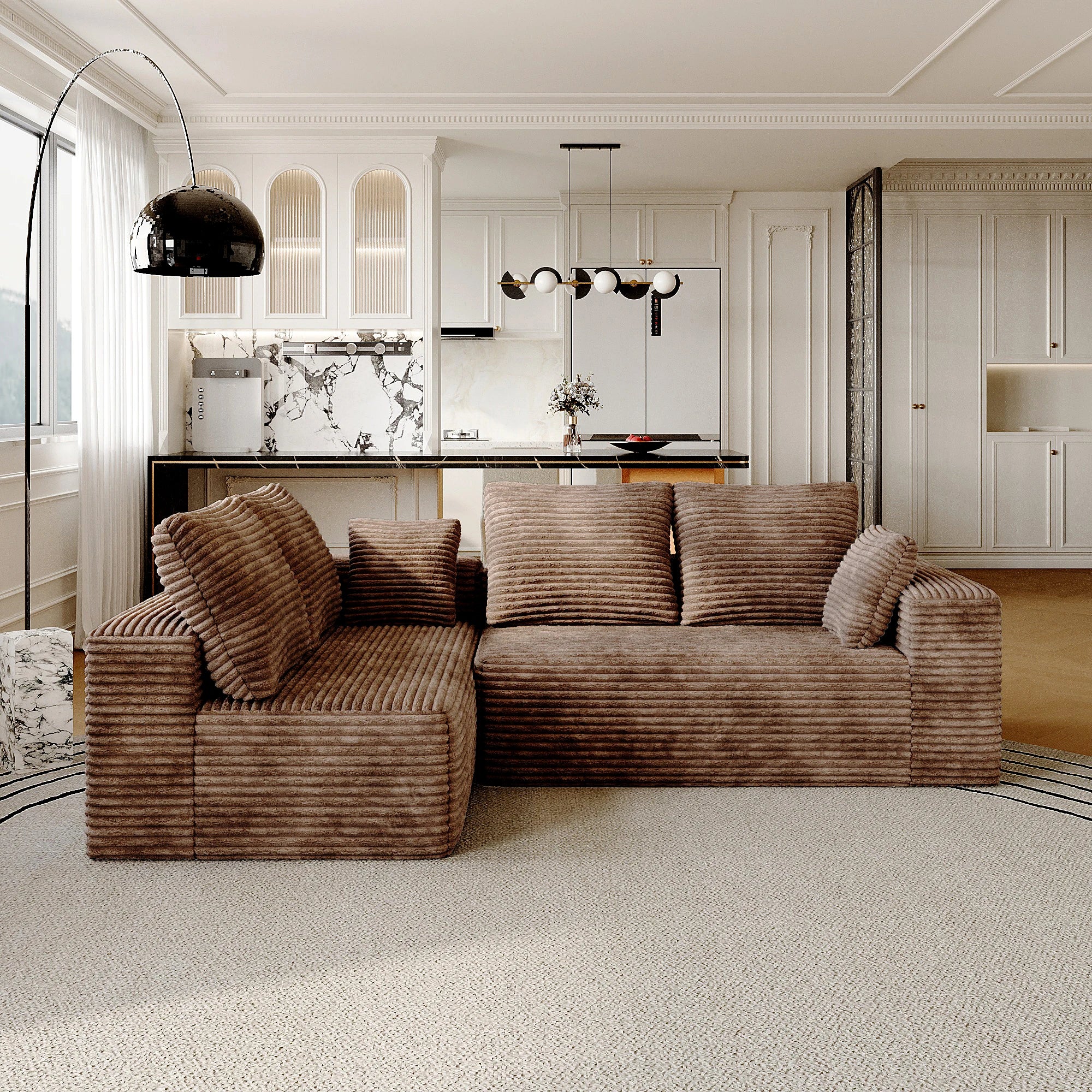 Sink Into Sunday — Sdorens 104" Cloud Sectional with L-Shape Chaise
