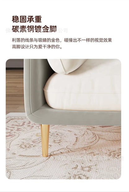Cream Luxury Corner Sofa — Modern 3-Seat Living Room Sofa