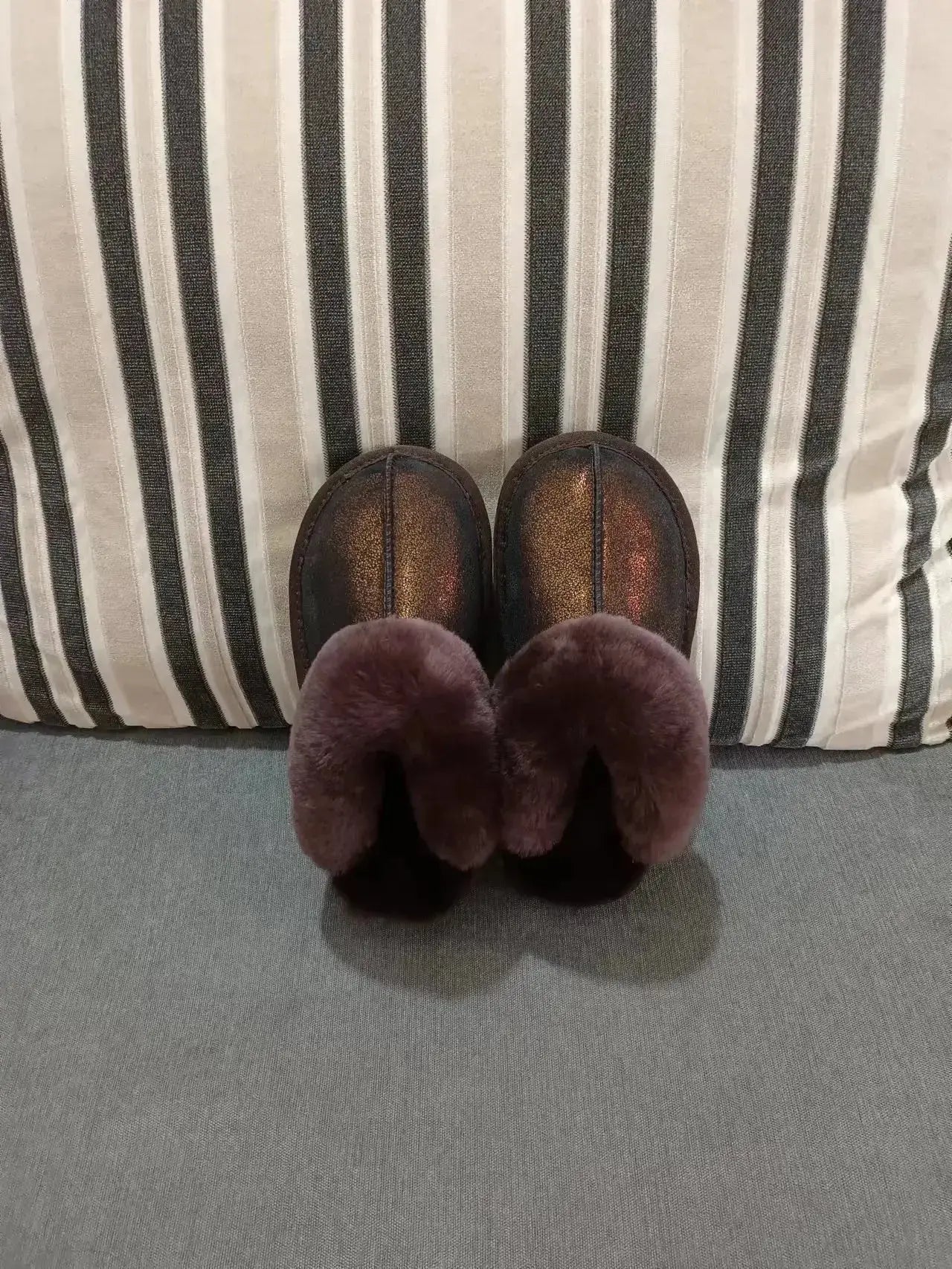 Natural shearing fur slippers Australian sheepskin and fur integrated slippers for men and women&