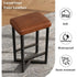 24" Bar Stools Set of 2 — Backless Counter Height with PU Leather Seat