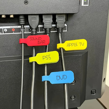 Cable Organizer Straps 10/30/50pcs Reusable Waterproof Color-Coded Labels, Charger Data Cords Management Ties Cable Ties