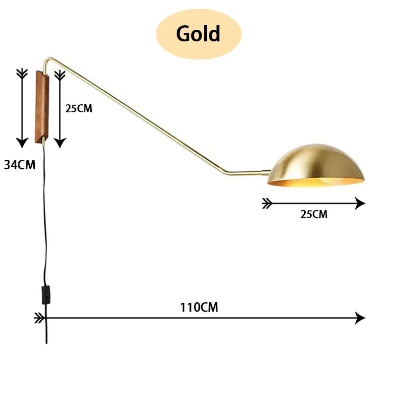 Modern Minimalist Long Arm LED Wall Lamp Design Style Golden Wall Lights Living Dining Room Bedside Sconce Adjustable Home Decor Jonine&