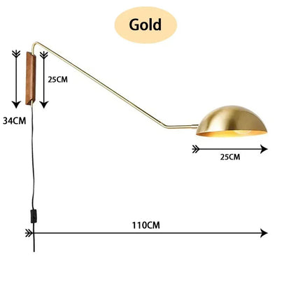 Modern Minimalist Long Arm LED Wall Lamp Design Style Golden Wall Lights Living Dining Room Bedside Sconce Adjustable Home Decor Jonine&