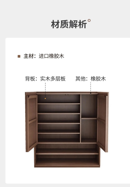 Vintage Luxury Wood Shoe Rack — Space-Saving Entryway Storage
