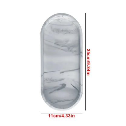 The Marble Tray — Oval Silicone Vanity &amp; Countertop Organizer Tray