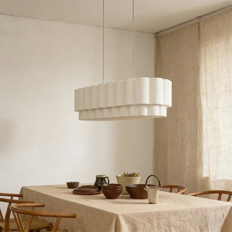 American Wabi Sabi Fabric Pendant Light Living Dining Room Loft Bar Droplight Lighting Home Decor Bedroom Hanging  Chandelier