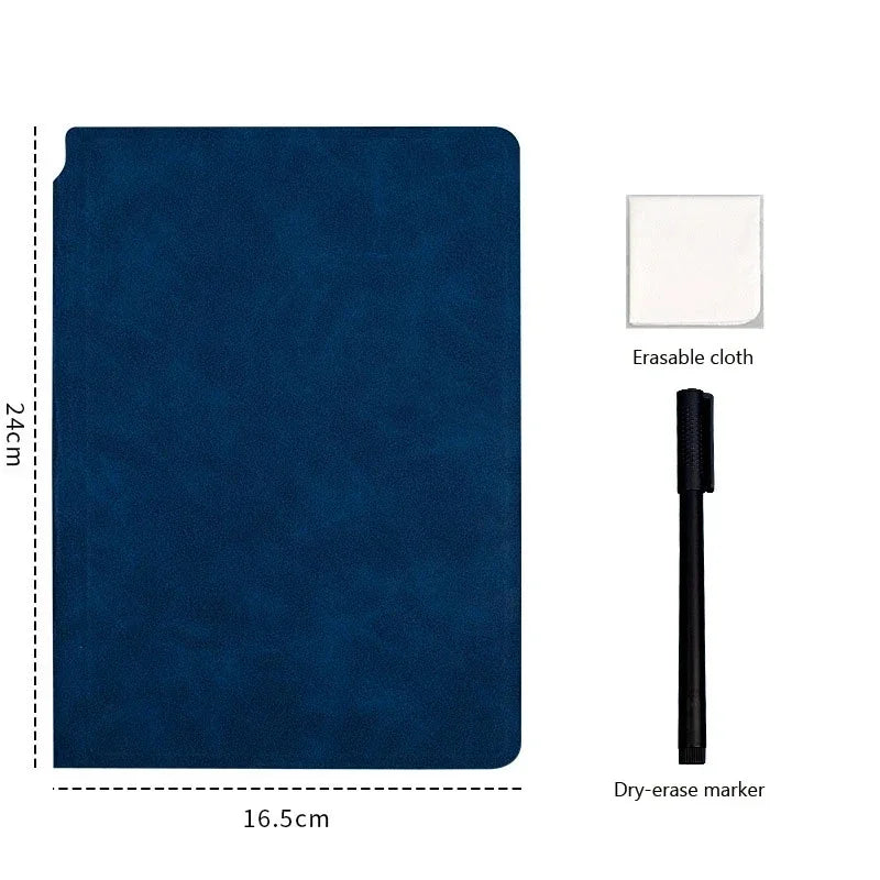 Write It, Wipe It, Repeat — Reusable Whiteboard Set with Blue Pen & Eraser