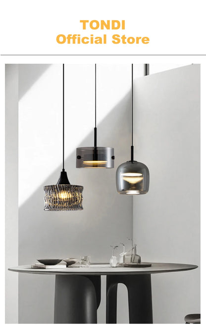 Nordic Glass LED Pendant Lamp — Modern Luxury Hanging Light for Dining Room & Living Room