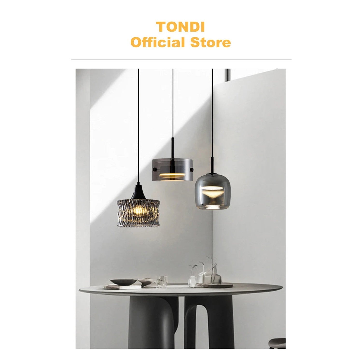 Nordic Glass LED Pendant Lamp — Modern Luxury Hanging Light for Dining Room &amp; Living Room