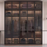 Glass light luxury corner cloakroom wardrobe Double clothes closet cabinets and wardrobes Cabinet dressing clothe home furniture Jonine&