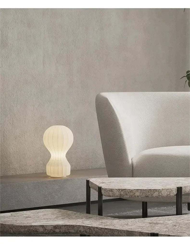 Wabi-Sabi Fabric Floor Lamp — Japandi Style for Bedroom & Living Room