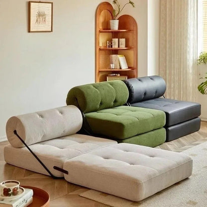 Foldable Nordic Sofa Bed — 1-Person Lazy Sofa for Bedroom &amp; Living Room