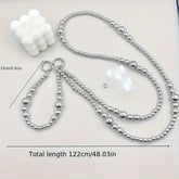 Holiday party gifts for friends and family, long silver bead hanging rope, phone case, bag, pendant Jonine’s Corner
