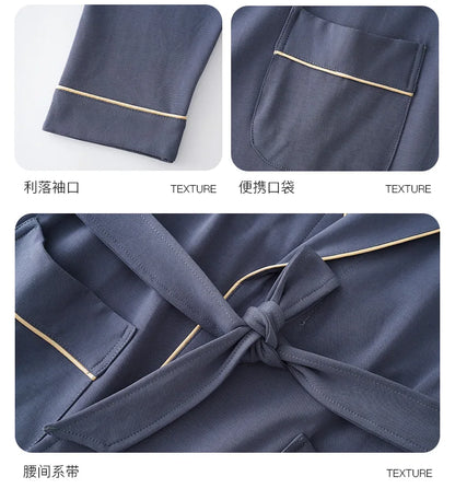 His Moment to Unwind — 100% Cotton Kimono Bathrobe for Men