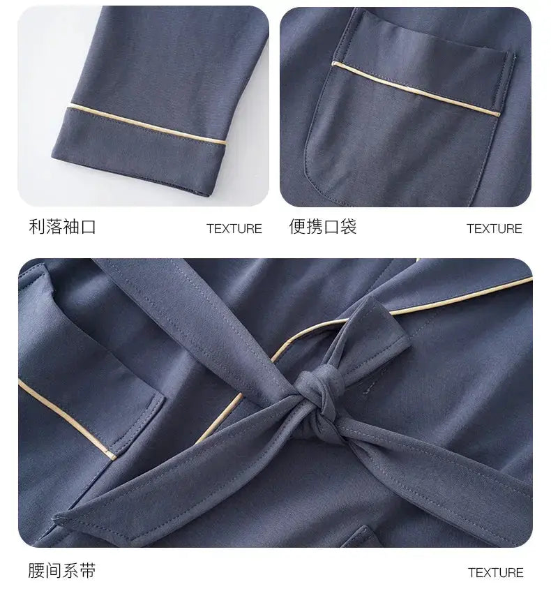 Spring Autumn Bathrobe Men 100% Cotton sleep top Kimono Robes For Male Solid Robes Long Bath Robe Bridegroom Robe Dressing Gown Jonine’s Corner