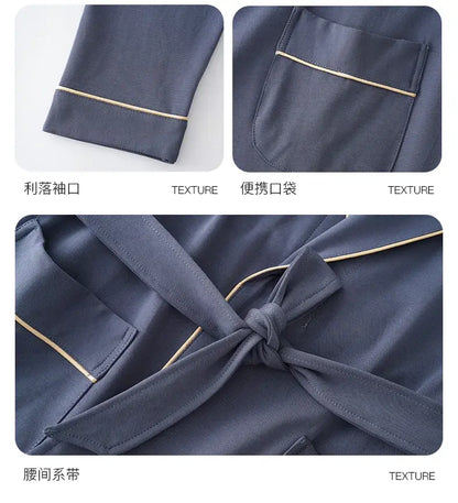 His Moment to Unwind — 100% Cotton Kimono Bathrobe for Men