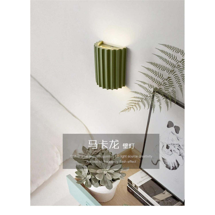 Nordic Macaroon Resin LED Wall Lamp — Sculptural Bedside Glow