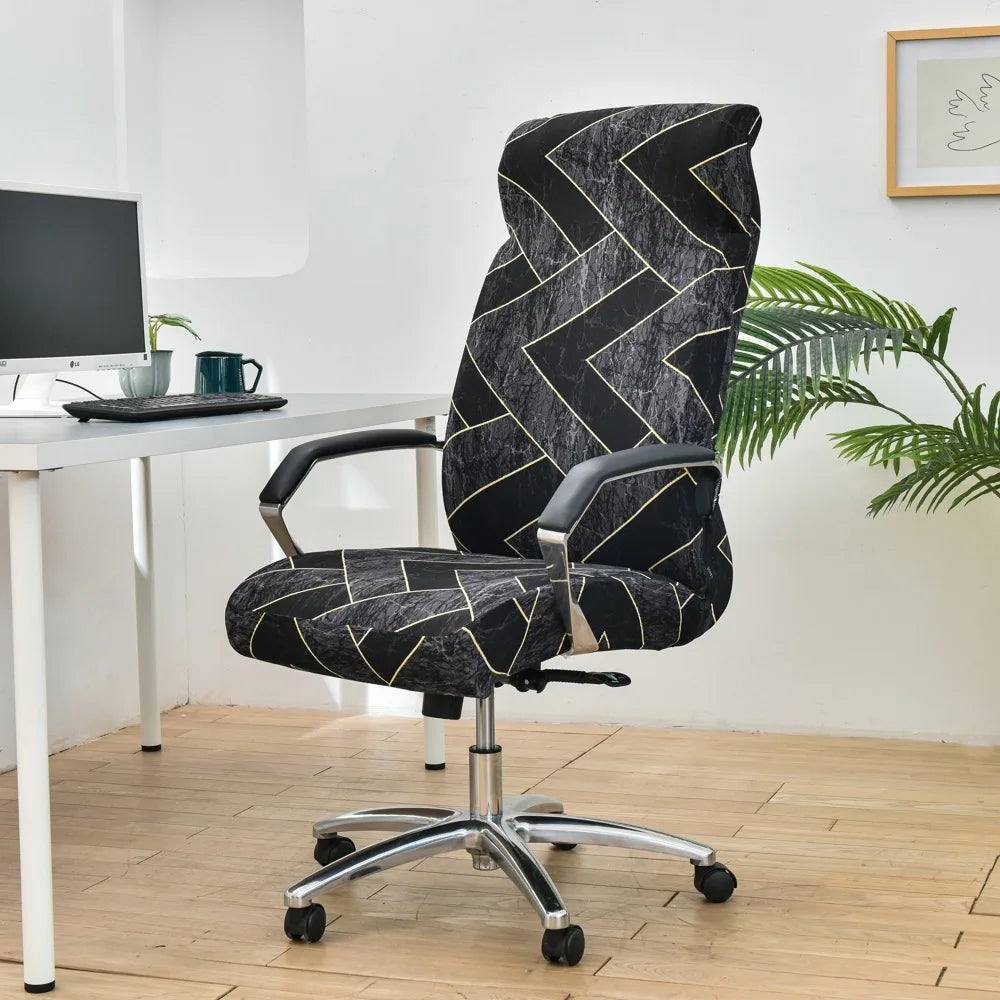 Fresh Look, Same Chair — Elastic Rotating Office Chair Cover with Back Protection