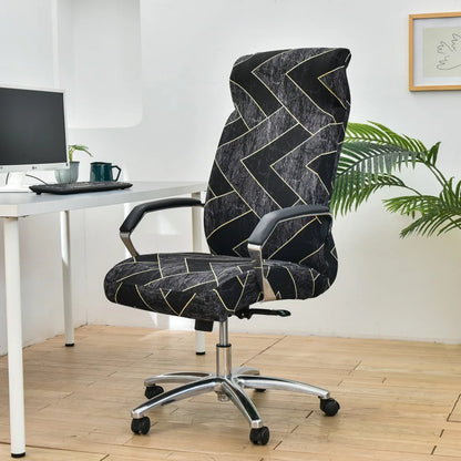 Fresh Look, Same Chair — Elastic Rotating Office Chair Cover with Back Protection