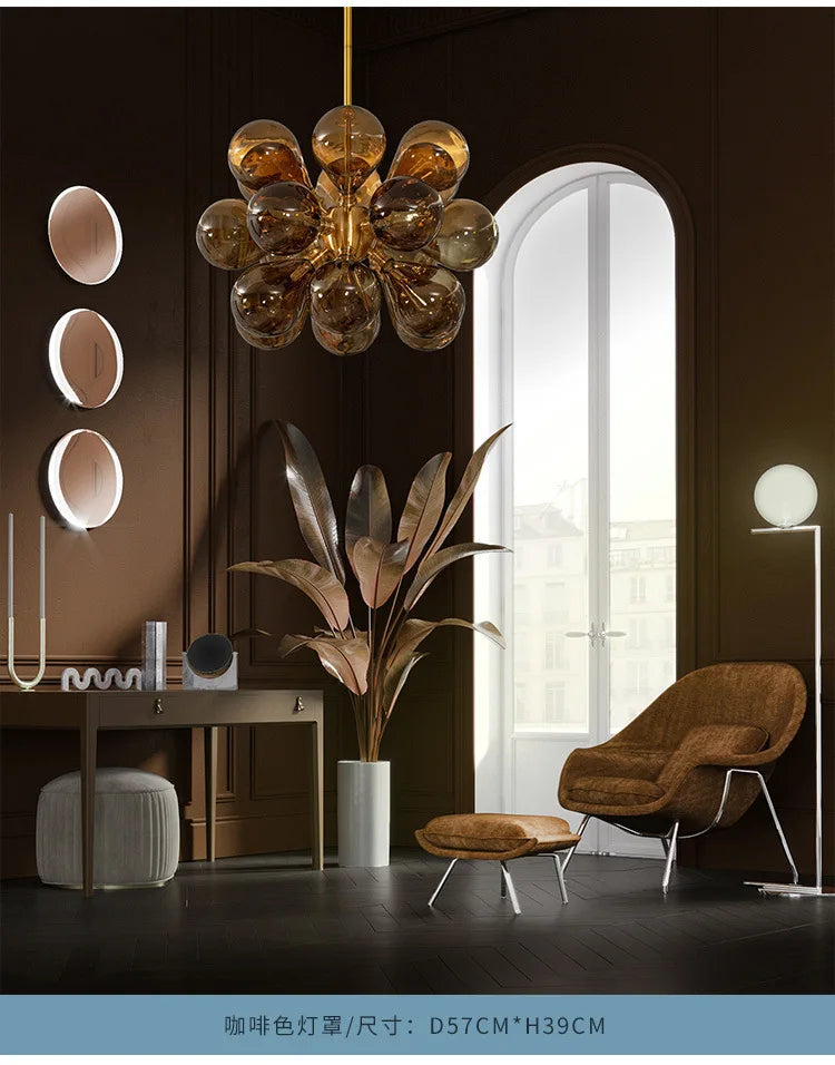 Suspended in Light — Designer Glass Bubble Chandelier for Bedroom & Living Room