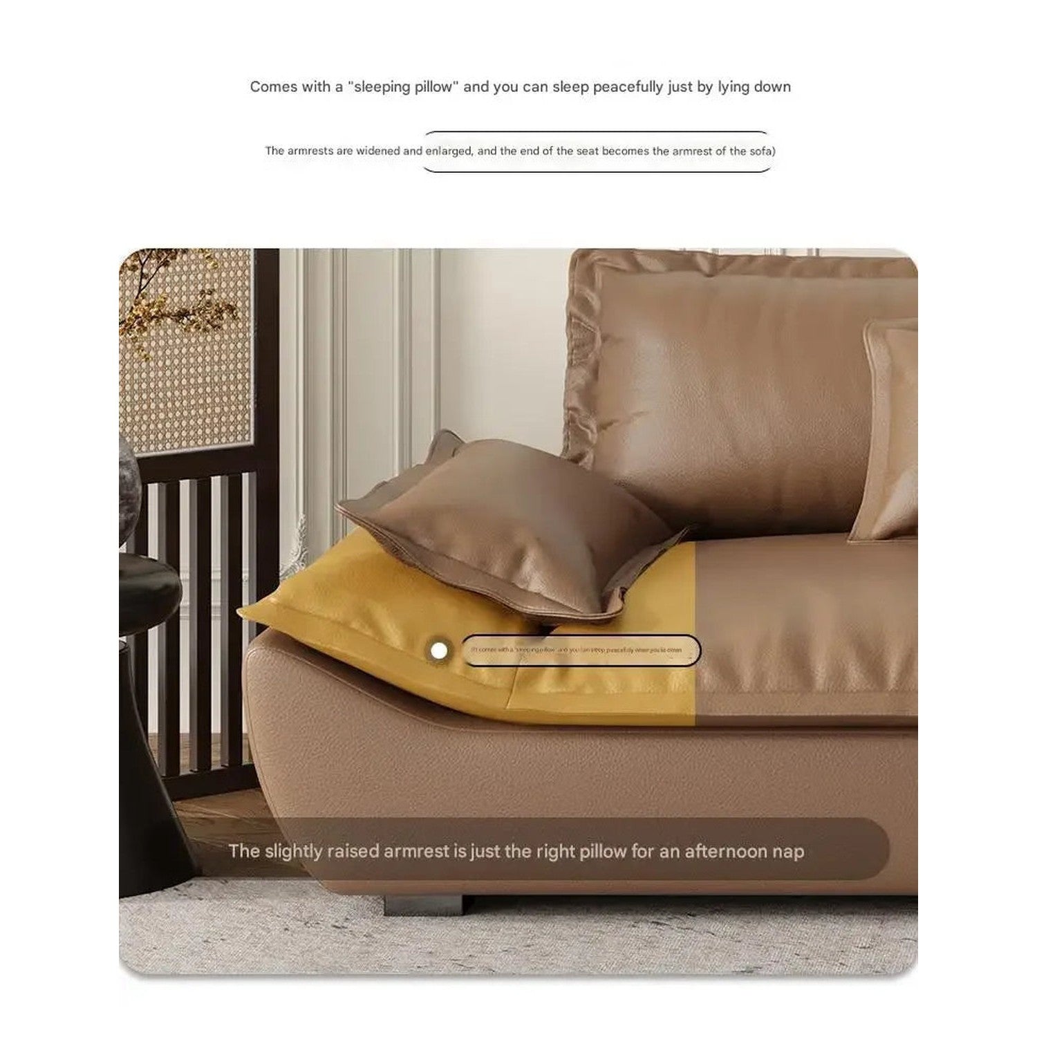 Luxury Genuine Leather Sofa — Designer Modular Living Room Seating