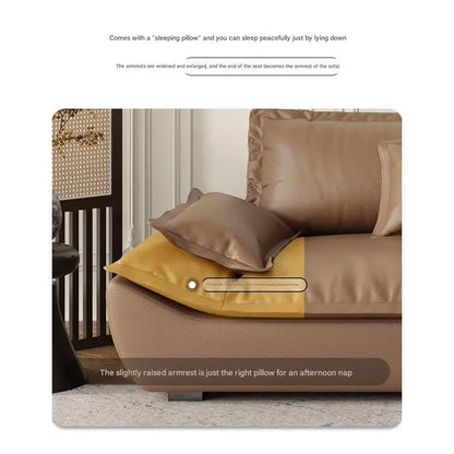 Luxury Genuine Leather Sofa — Designer Modular Living Room Seating