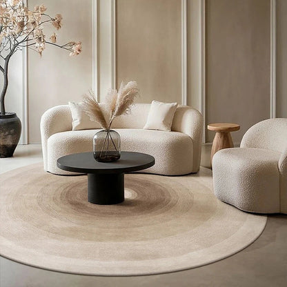 Round Gradient Area Rug — Machine Washable Non-Slip Floor Mat for Living Room &amp; Bedroom