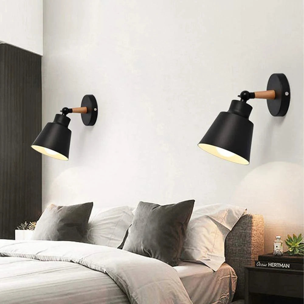 Nordic LED Wall Lamp Wood Creative Lighting Fixture Guest Room Balcony Staircase Sconce Bedroom Bedside Decor Light Chandelier Jonine&