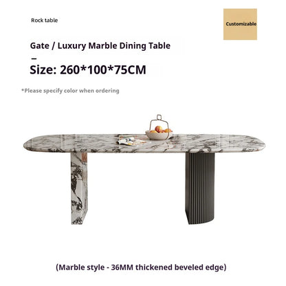 Custom Luxury French Marble Dining Table — Natural Stone