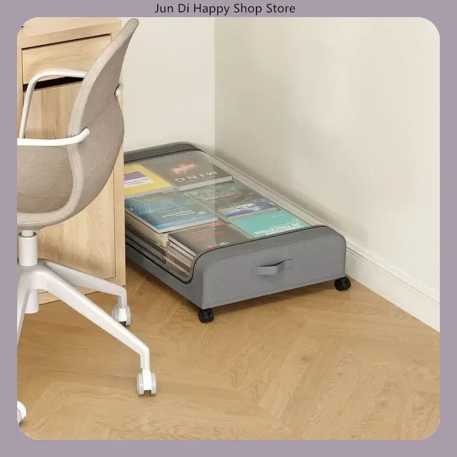 Under-Bed Rolling Storage Organizer with Wheels — Dust-Proof Drawer