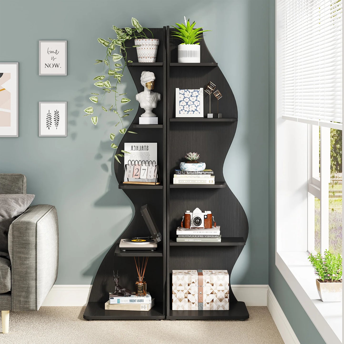 The Corner That Finally Does Something — Tribesigns 5-Tier Wall Corner Bookshelf & Plant Stand