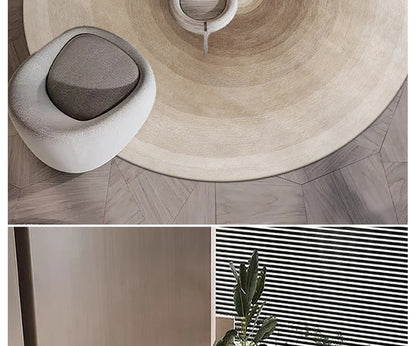 Round Gradient Area Rug — Machine Washable Non-Slip Floor Mat for Living Room & Bedroom
