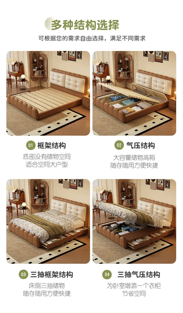 Elegant Upholstered Platform Bed — Modern Double Bed Frame