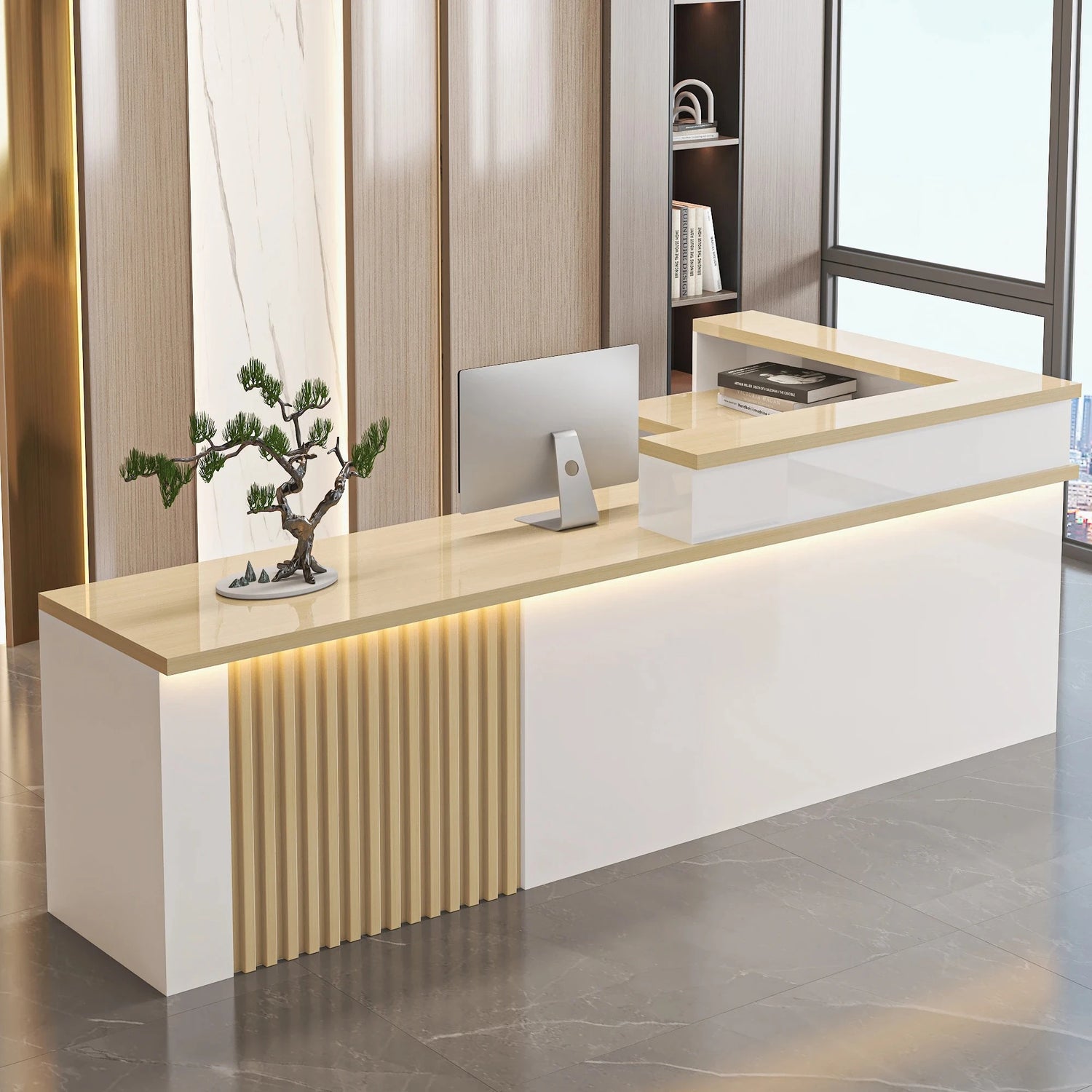 Nordic Luxury Reception Desk with LED Lighting Jonine’s Corner