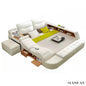 Modern All in One Smart Bed Frame, Multi-Functional Upholstered Platform Bed with Drawers, LED Lighting, Bluetooth Speaker & USB
