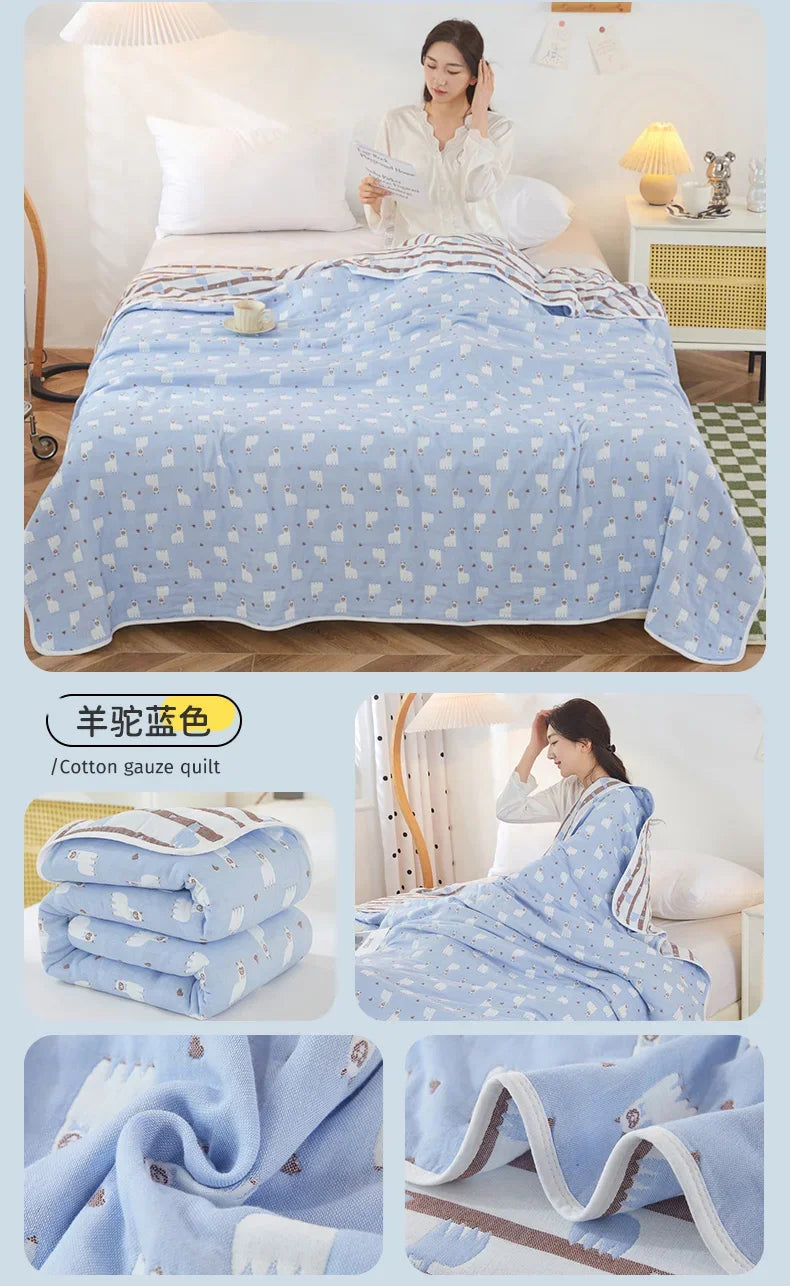 Cotton Gauze Summer Quilt — Plaid