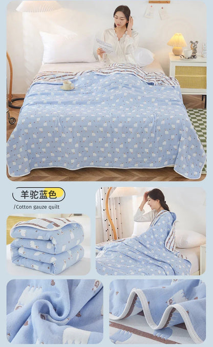 Cotton Gauze Summer Quilt — Plaid