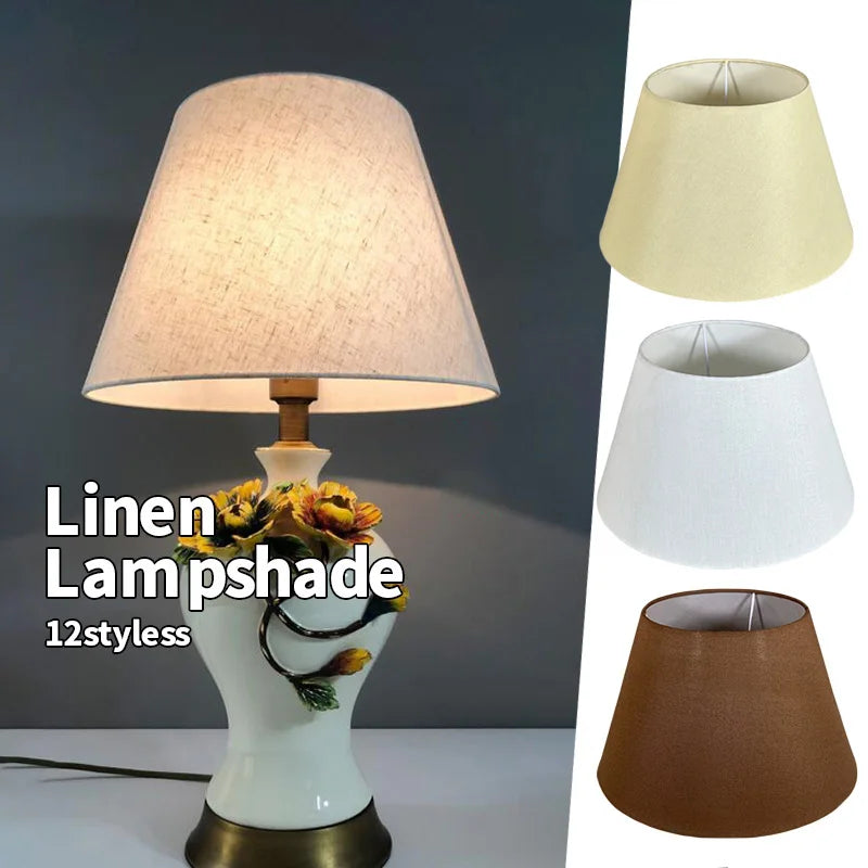 Nordic Style Chandelier Lamp Shade Linen Cloth Bedside Table Ceiling Light Cover E27 Modern Home Decor Wall Lamp Floor Lampshade