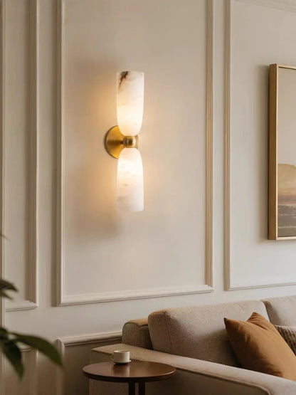Alabaster Long Wall Sconce — Luxury Marble Wall Lamp for Bedroom & Living Room