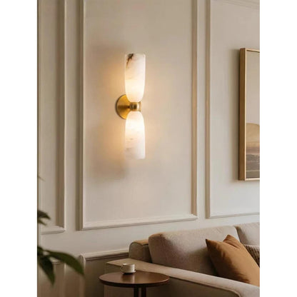 Alabaster Long Wall Sconce — Luxury Marble Wall Lamp for Bedroom &amp; Living Room