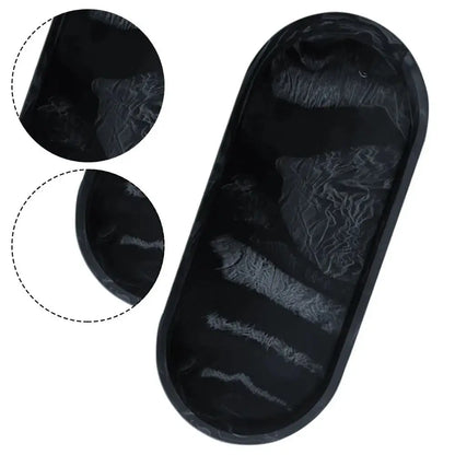 The Marble Tray — Oval Silicone Vanity &amp; Countertop Organizer Tray