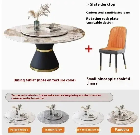 Round Sliding Table Luxury Table Stainless Steel Kitchen Islands Transparent Mesa Comedor Garden Furniture Sliding Dining Wash Jonine&