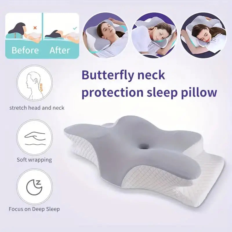 The Cloud Rest — Butterfly-Shaped Cervical Memory Foam Pillow for Neck Pain Relief