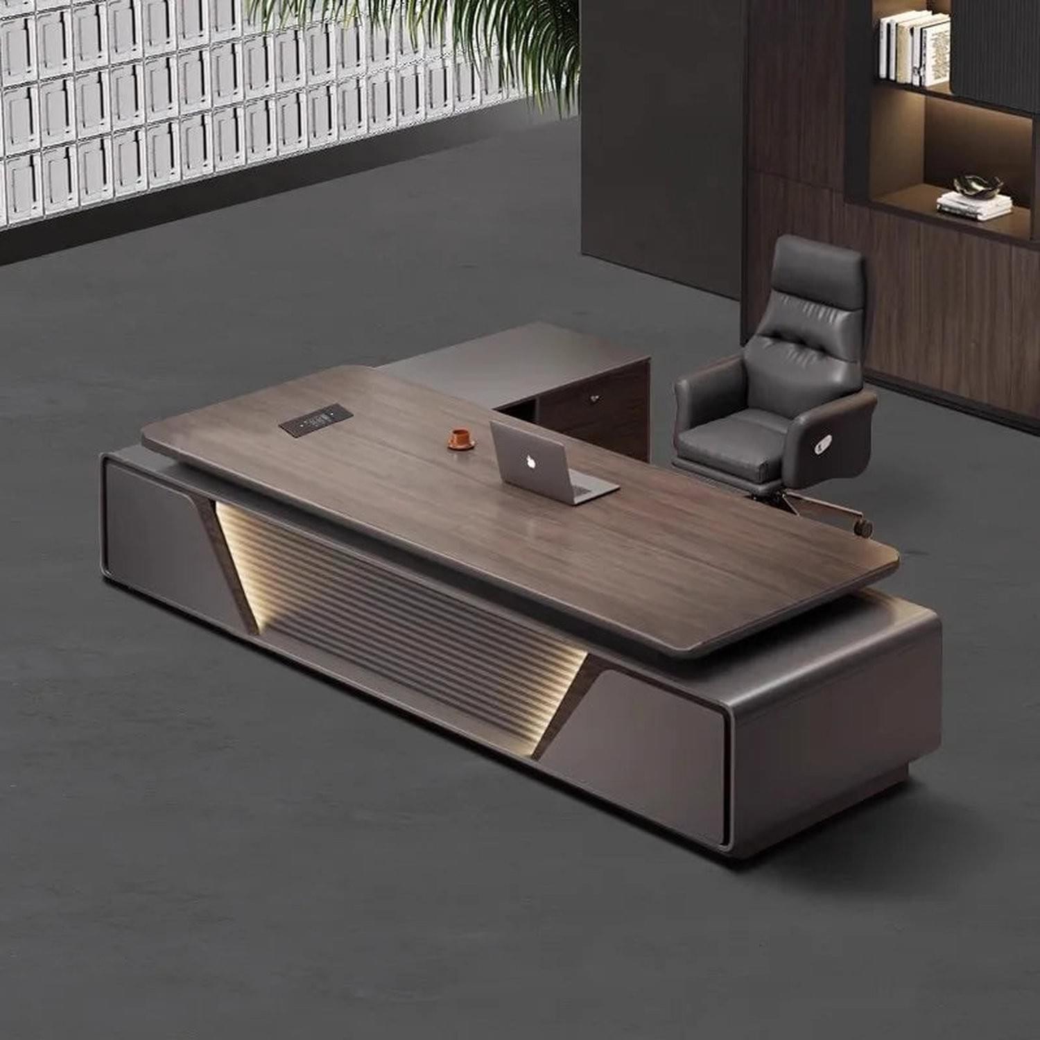 Height-Adjustable L-Shaped Gaming &amp; Home Office Desk