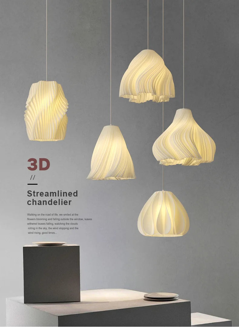 3D Floral Resin Pendant Light — Nordic Chandelier