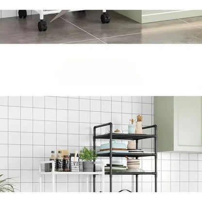 Kitchen storage cart for shelves - multi-level floor-standing household storage unit - bathroom shelf - microwave oven shelf