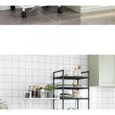 Kitchen storage cart for shelves - multi-level floor-standing household storage unit - bathroom shelf - microwave oven shelf