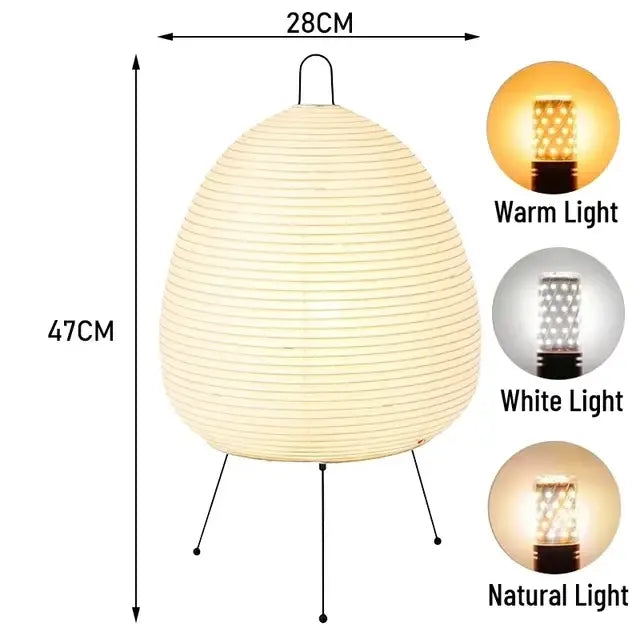 Noguchi Akari Rice Paper Floor Lamp — Wabi-Sabi Standing Light