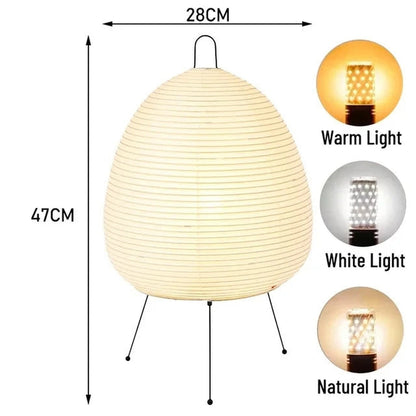 Wabi-Sabi Rice Paper Floor Lamp – Noguchi Style