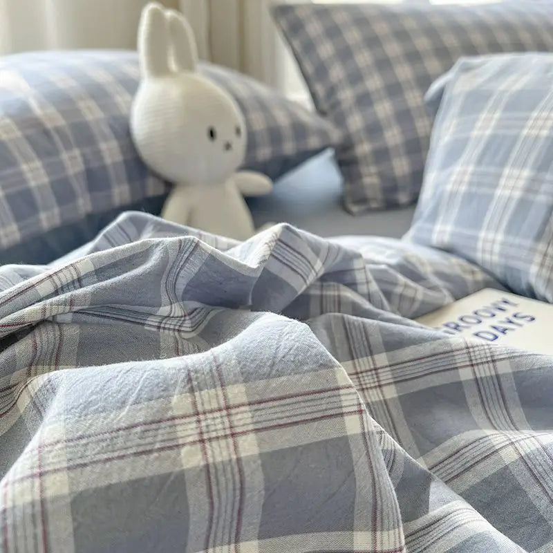 Classic Duvet Cover Set with Pillowcases Flat Sheet Nordic Style No Comforter 2025 New Bedding Kit Double Twin Size Bed Linens Jonine&